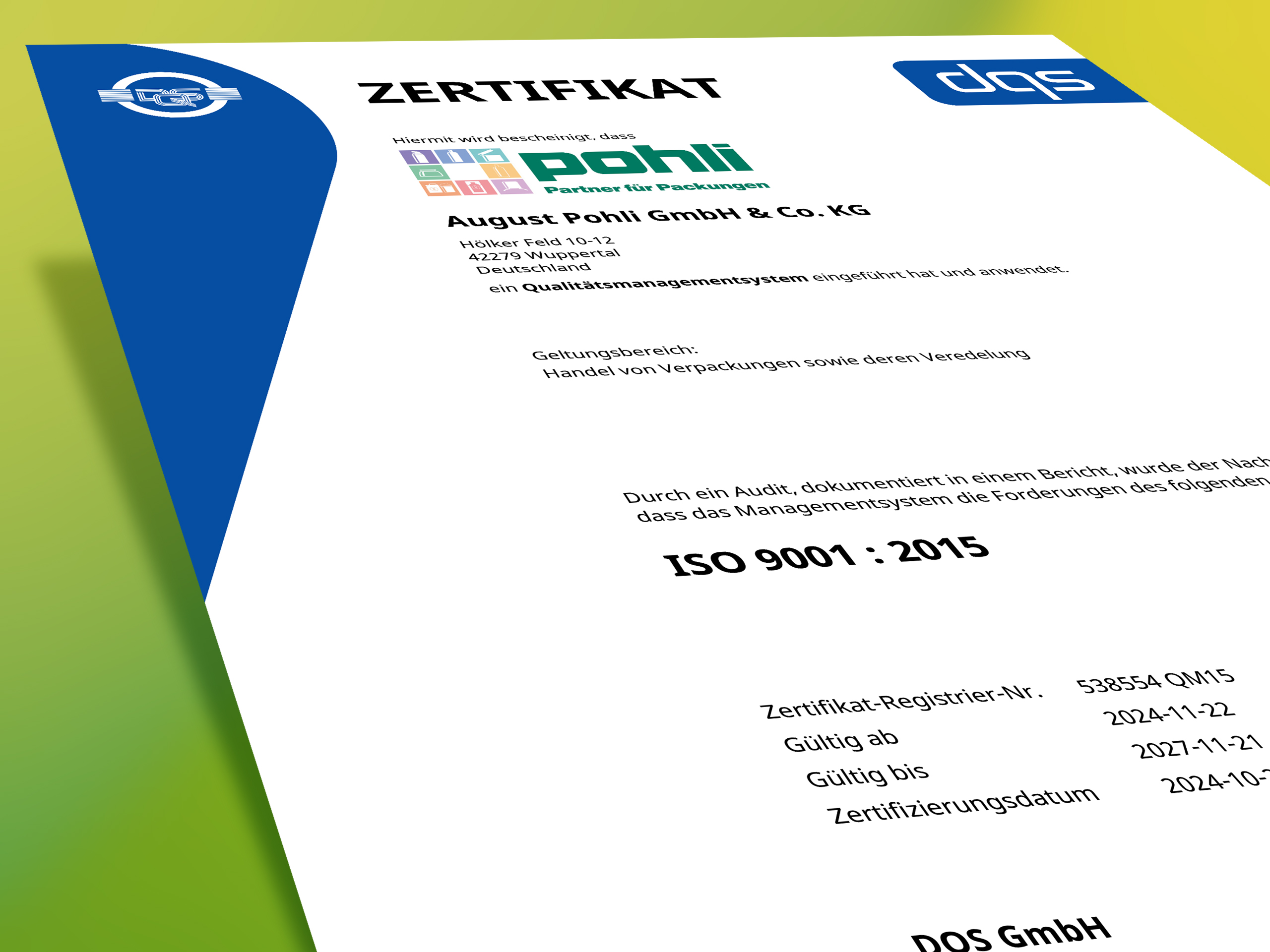 Zertifikat ISO 9001-2015